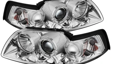 Spyder Auto Halo Chrome Projector Headlights for Ford Mustang 1999-2004, 1PC                                     - PRO-YD-FM99-1PC-AM-C - Image 5