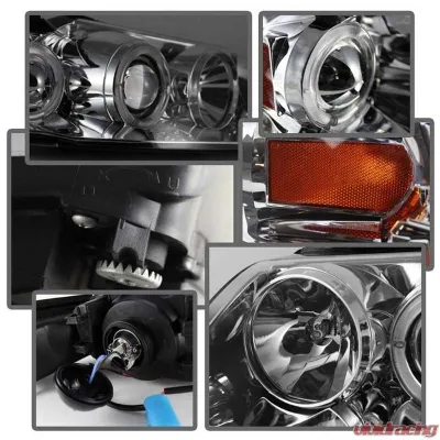 Spyder Auto Halo Chrome Projector Headlights for Ford Mustang 1999-2004, 1PC - PRO-YD-FM99-1PC-AM-C