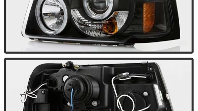Spyder Auto 1-Piece Halo Black Projector Headlights for Ford Ranger 2001-2008                                     - PRO-YD-FR01-1PC-HL-BK - Image 2