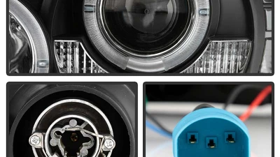 Spyder Auto 1-Piece Halo Black Projector Headlights for Ford Ranger 2001-2008                                     - PRO-YD-FR01-1PC-HL-BK - Image 3