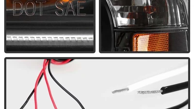 Spyder Auto 1-Piece Halo Black Projector Headlights for Ford Ranger 2001-2008                                     - PRO-YD-FR01-1PC-HL-BK - Image 5