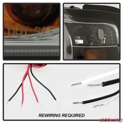 Spyder Auto Smoke 1-Piece LED Halo Projector Headlights for Ford Ranger 2001-2011 - PRO-YD-FR01-1PC-HL-SM