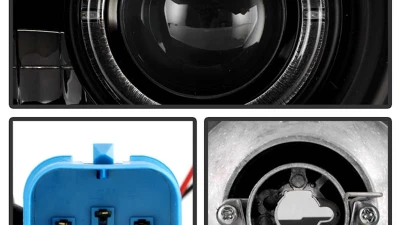 Spyder Auto Halo Black Projector Headlights for Ford Ranger 1998-2000, PRO-YD-FR98-BK                                     - PRO-YD-FR98-BK - Image 3