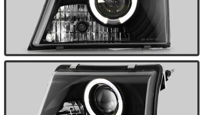 Spyder Auto Halo Black Projector Headlights for Ford Ranger 1998-2000, PRO-YD-FR98-BK                                     - PRO-YD-FR98-BK - Image 9