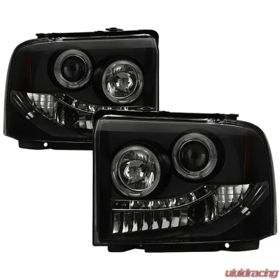 Spyder Auto Black Smoke LED Halo Projector Headlights for Ford F-450 Super Duty 2005-2007 - PRO-YD-FS05-HL-BSM
