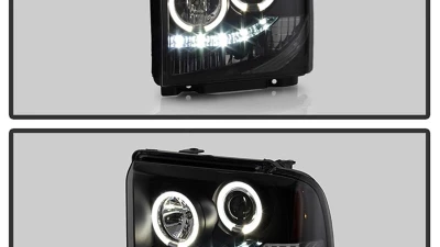 Spyder Auto Black Smoke LED Halo Projector Headlights for Ford F-450 Super Duty 2005-2007                                     - PRO-YD-FS05-HL-BSM - Image 10