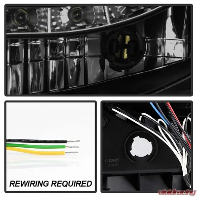 Spyder Auto Black Smoke LED Halo Projector Headlights for Ford F-450 Super Duty 2005-2007 - PRO-YD-FS05-HL-BSM