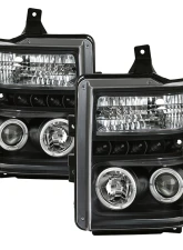 Spyder Auto Halo LED Black Projector Headlights for Ford F-250 F-350 F-450 2008-2010                                     - PRO-YD-FS08-HL-BK - Image 11