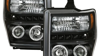 Spyder Auto Halo LED Black Projector Headlights for Ford F-250 F-350 F-450 2008-2010                                     - PRO-YD-FS08-HL-BK - Image 11