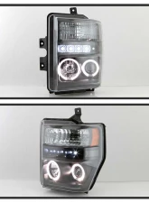 Spyder Auto Halo LED Black Projector Headlights for Ford F-250 F-350 F-450 2008-2010                                     - PRO-YD-FS08-HL-BK - Image 10