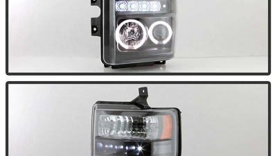 Spyder Auto Halo LED Black Projector Headlights for Ford F-250 F-350 F-450 2008-2010                                     - PRO-YD-FS08-HL-BK - Image 10