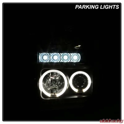 Spyder Auto Halo LED Black Projector Headlights for Ford F-250 F-350 F-450 2008-2010 - PRO-YD-FS08-HL-BK