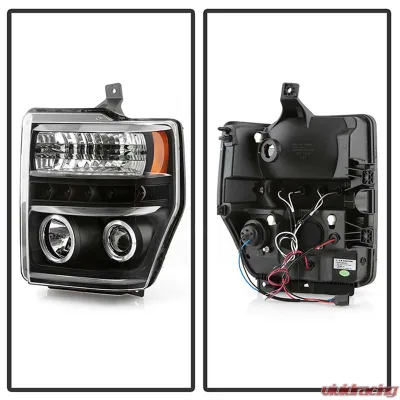 Spyder Auto Halo LED Black Projector Headlights for Ford F-250 F-350 F-450 2008-2010 - PRO-YD-FS08-HL-BK