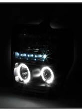 Spyder Auto Halo LED Black Projector Headlights for Ford F-250 F-350 F-450 2008-2010                                     - PRO-YD-FS08-HL-BK - Image 8