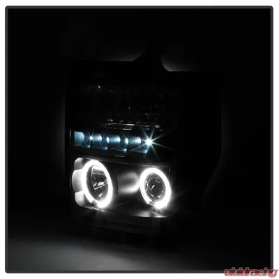 Spyder Auto Halo LED Black Projector Headlights for Ford F-250 F-350 F-450 2008-2010 - PRO-YD-FS08-HL-BK