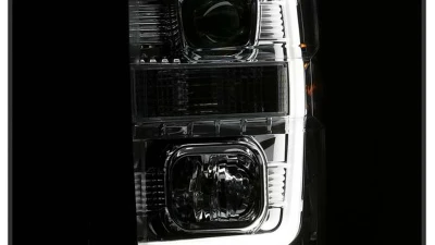 Spyder Auto Signature V2 Projector Headlights Light Bar DRL Chrome for Ford F250/350/450 2008-2010                                     - PRO-YD-FS08V2-LB-C - Image 9
