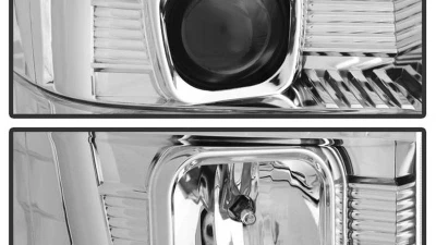 Spyder Auto Signature V2 Projector Headlights Light Bar DRL Chrome for Ford F250/350/450 2008-2010                                     - PRO-YD-FS08V2-LB-C - Image 3