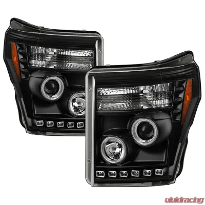 Spyder Auto Black DRL CCFL Halo Projector Headlights for 2011-2015 Ford F-550 Super Duty - PRO-YD-FS11-CCFL-BK