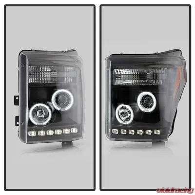 Spyder Auto Black DRL CCFL Halo Projector Headlights for 2011-2015 Ford F-550 Super Duty - PRO-YD-FS11-CCFL-BK