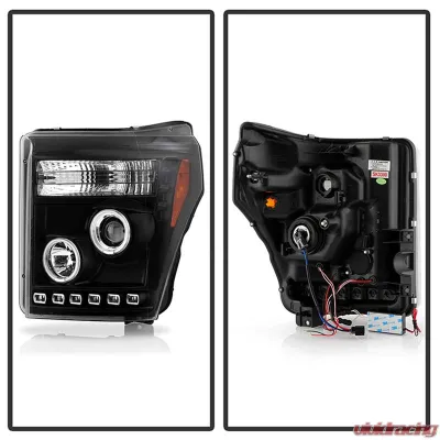 Spyder Auto Black DRL CCFL Halo Projector Headlights for 2011-2015 Ford F-550 Super Duty - PRO-YD-FS11-CCFL-BK