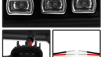 Spyder Auto Black DRL CCFL Halo Projector Headlights for 2011-2015 Ford F-550 Super Duty                                     - PRO-YD-FS11-CCFL-BK - Image 4