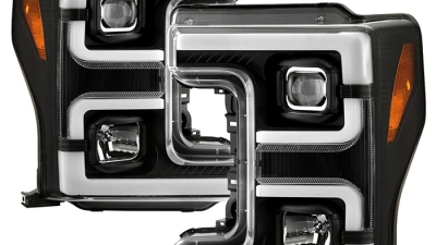 Spyder Auto Signature Projector Halogen Headlights Black Ford F250/350/450 2017-2018                                     - PRO-YD-FS17HALSI-BK - Image 11