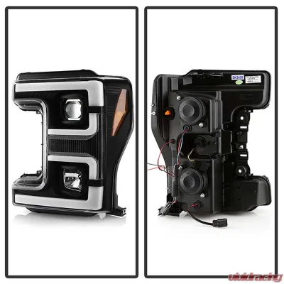 Spyder Auto Signature Projector Halogen Headlights Black Ford F250/350/450 2017-2018 - PRO-YD-FS17HALSI-BK