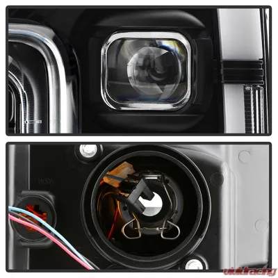 Spyder Auto Signature Projector Halogen Headlights Black Ford F250/350/450 2017-2018 - PRO-YD-FS17HALSI-BK