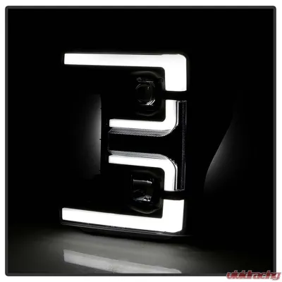 Spyder Auto Signature Projector Halogen Headlights Black Ford F250/350/450 2017-2018 - PRO-YD-FS17HALSI-BK