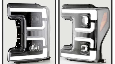 Spyder Auto Signature Projector Halogen Headlights Black Ford F250/350/450 2017-2018                                     - PRO-YD-FS17HALSI-BK - Image 9
