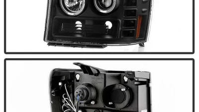 Spyder Auto Signature Projector Headlights All Black for GMC Sierra 2007-2013                                     - PRO-YD-GS07-HL-BKV2 - Image 2