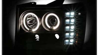 Spyder Auto Signature Projector Headlights All Black for GMC Sierra 2007-2013                                     - PRO-YD-GS07-HL-BKV2 - Image 6
