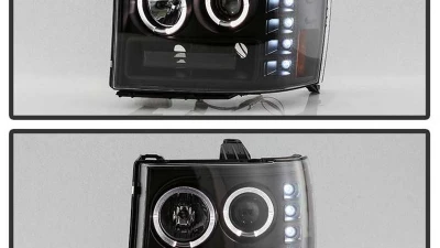 Spyder Auto Signature Projector Headlights All Black for GMC Sierra 2007-2013                                     - PRO-YD-GS07-HL-BKV2 - Image 8