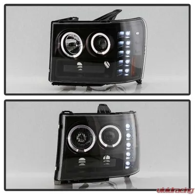 Spyder Auto Signature Projector Headlights All Black for GMC Sierra 2007-2013 - PRO-YD-GS07-HL-BKV2