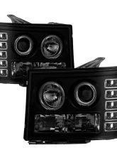Spyder Auto Black Smoke LED Halo Projector Headlights for GMC Sierra 2500 HD | 3500 HD 2007-2013                                     - PRO-YD-GS07-HL-BSM - Image 9