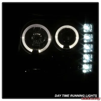 Spyder Auto Black Smoke LED Halo Projector Headlights for GMC Sierra 2500 HD | 3500 HD 2007-2013 - PRO-YD-GS07-HL-BSM