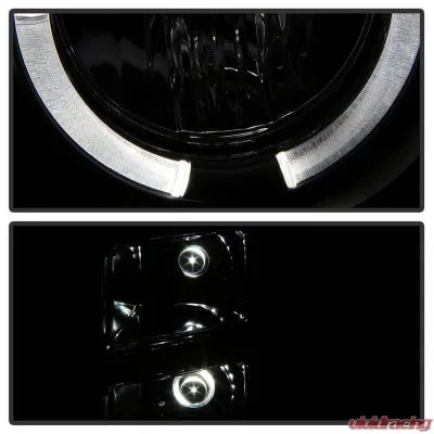 Spyder Auto Black Smoke LED Halo Projector Headlights for GMC Sierra 2500 HD | 3500 HD 2007-2013 - PRO-YD-GS07-HL-BSM