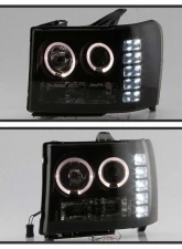 Spyder Auto Black Smoke LED Halo Projector Headlights for GMC Sierra 2500 HD | 3500 HD 2007-2013                                     - PRO-YD-GS07-HL-BSM - Image 8