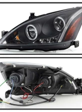 Spyder Auto Halo LED Black Projector Headlights for Honda Accord 2003-2007                                     - PRO-YD-HA03-AM-BK - Image 2