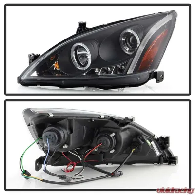 Spyder Auto Halo LED Black Projector Headlights for Honda Accord 2003-2007 - PRO-YD-HA03-AM-BK