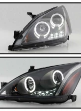 Spyder Auto Halo LED Black Projector Headlights for Honda Accord 2003-2007                                     - PRO-YD-HA03-AM-BK - Image 7