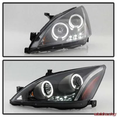 Spyder Auto Halo LED Black Projector Headlights for Honda Accord 2003-2007 - PRO-YD-HA03-AM-BK