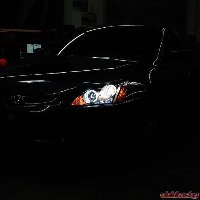 Spyder Auto Halo LED Black Projector Headlights for Honda Accord 2003-2007 - PRO-YD-HA03-AM-BK