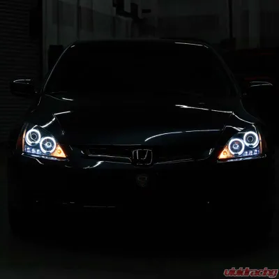 Spyder Auto Halo LED Black Projector Headlights for Honda Accord 2003-2007 - PRO-YD-HA03-AM-BK