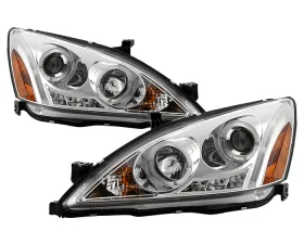 Spyder Auto Halo LED Chrome Projector Headlights for Honda Accord 2003-2007