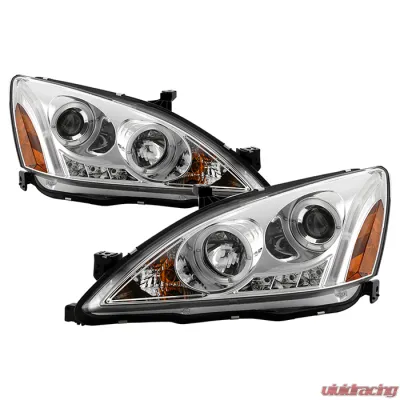Spyder Auto Halo LED Chrome Projector Headlights for Honda Accord 2003-2007 - PRO-YD-HA03-AM-C