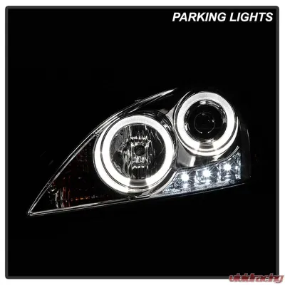 Spyder Auto Halo LED Chrome Projector Headlights for Honda Accord 2003-2007 - PRO-YD-HA03-AM-C