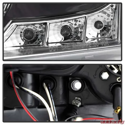 Spyder Auto Halo LED Chrome Projector Headlights for Honda Accord 2003-2007 - PRO-YD-HA03-AM-C