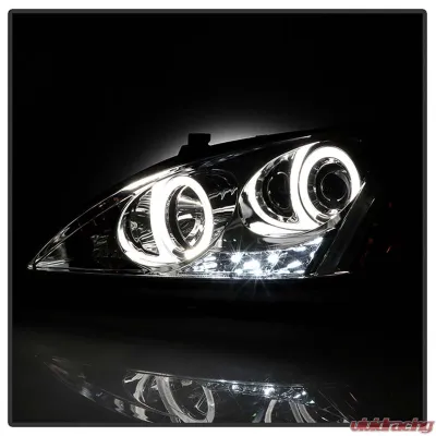 Spyder Auto Halo LED Chrome Projector Headlights for Honda Accord 2003-2007 - PRO-YD-HA03-AM-C