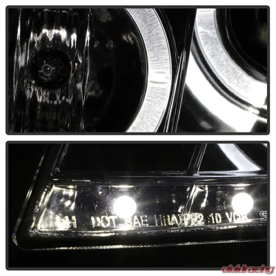 Spyder Auto Smoke DRL LED Halo Projector Headlights for Honda Accord 2008-2012 - PRO-YD-HA08-4D-HL-SM